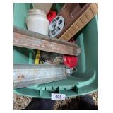 Tote w/ Lid & Plastic & Galvanized Chicken Feeders