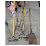 (2) Metal Rakes & Shovels