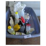 Laundry Basket with Cleaning Supplies