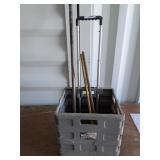 Plastic Rolling Cart, (2) Shoe Stacks & Other