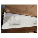 Double White Gloss Finish Vanity Top w/ Backslash