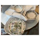 Gibson Christmas China w/ Storage Containers +