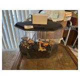 Fish Tank w/ Construction Toys & Coal