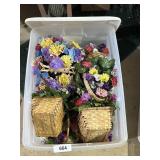 Tote w/ Lid + Spring Floral Basket Arrangements