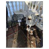 (2) Plastic Wicker Look Tables &