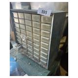 Metal Organizer w/ Contents Nuts, Bolts Hardware