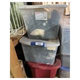 (3) Totes w/ Lids + Christmas Lights