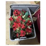 Tote w/ Lid + Metal Deer, Sleigh,