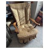 Maple Finish Swivel Rocking Chair
