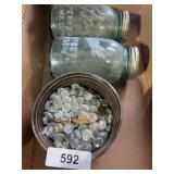 (2) Quart Size Green Ball Jars +