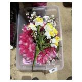 Tote w/ Lid + Spring Floral Wreath, +