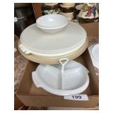 Tupperware Relish Tray + Small Tray w/ Handle