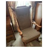 Maple Finish Rocking Chair w/ Padded Cushion &