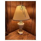 Brass Tone & White Bedroom Lamp