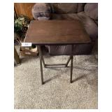 (4) Wood TV Trays + Stand -