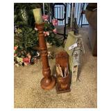 Tall Candle Holder, Fireplace Match Holder &