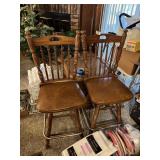 (2) Swivel Bar Stools w/ Padded Seats