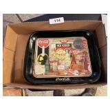 Coca-Cola Tray & (2) Currier & Ives Trays