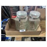 (2) Large Glass Canisters w/ Snap Closure
