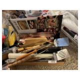 Box Lot of Grilling Utensils & Supplies +
