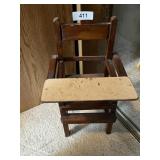 Doll Size Vintage High Chair