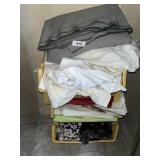 Plastic Bins w/ Vinyl Tablecloths &