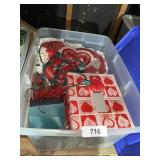 (3) Totes w/ Lids Full of Valentines Decoration +