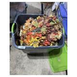 (2) Totes w/ Lids + Fall Floral, Planter,