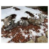 (3) Ceramic Deer Outdoor Decor