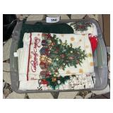 Small Tote w/ Lid + Christmas Dish Towels,