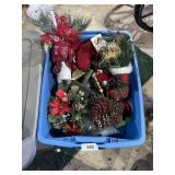 Tote w/ Lid + Christmas Floral