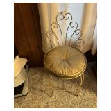 Gold Tone Metal Wire Vanity Chair