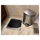 Digital Bathroom Scale & Small Trash Can