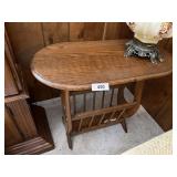 Oak Side Table w/ Magazine Holder on Bottom
