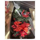 (2) Large Tote w/ Lid + Christmas Greenery