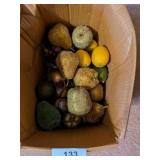 Box Lot of Artificial Fruit w/ Sparkly Texture