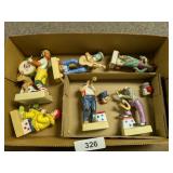 (6) Raintree Clown Musician Whiskey Decanters -*