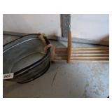 Book Rack & Galvanized Decorator Tub