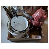 Enamelware Pans & Owl Shaped Candle