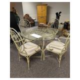 Cast Metal Table w/ Glass Top &
