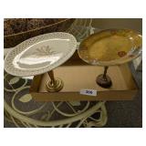 (2) Handmade Pedestal Snack Servers