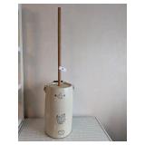 Western Stoneware 4 Gallon Butter Churn -*
