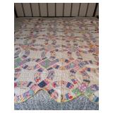 Antique Hand Quilted Wedding Ring Quilt