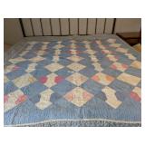 Handmade Hand Quilted Vintage Bow Tie Quilt