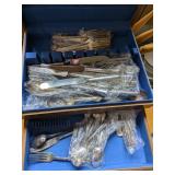 Assorted Flatware in a Silverware Box