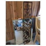 Decorative Wall Mirror & Metal Lattice Decor