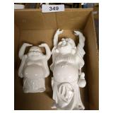 (2) Ceramic Buddha Style Figurines