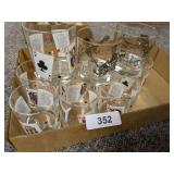 (8) Card Playing On The Rocks Glasses &