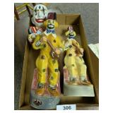 (3) Ezra Brooks Clown Whiskey Decanters -