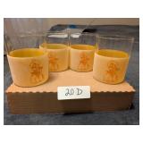 (4) OSU Fuzzy Frosted Glasses w/ Cowboy